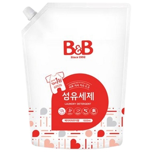 韓國 B&B 嬰幼兒天然抗菌洗衣液補充裝 1500ml