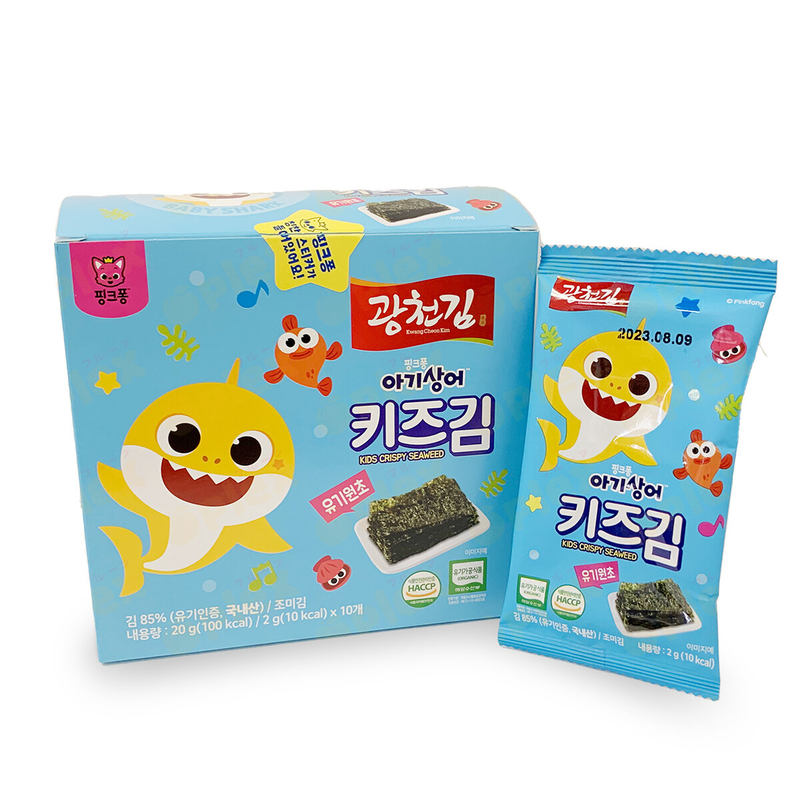 韓國 PINK FONG BABYSHARK 嬰幼兒有機紫菜(含鹽) 一歲起