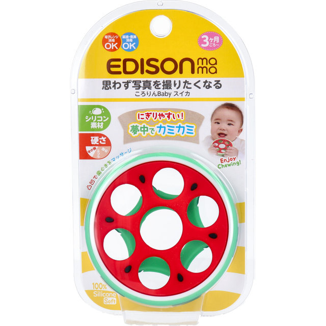 日本 EDISON 愛迪生 3個月起嬰兒牙膠 ( 立體西瓜 )