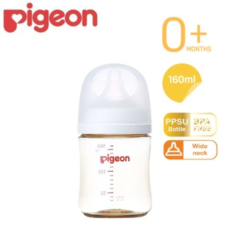 日本貝親PIGEON 寬口母乳實感玻璃奶瓶160ml (A293)