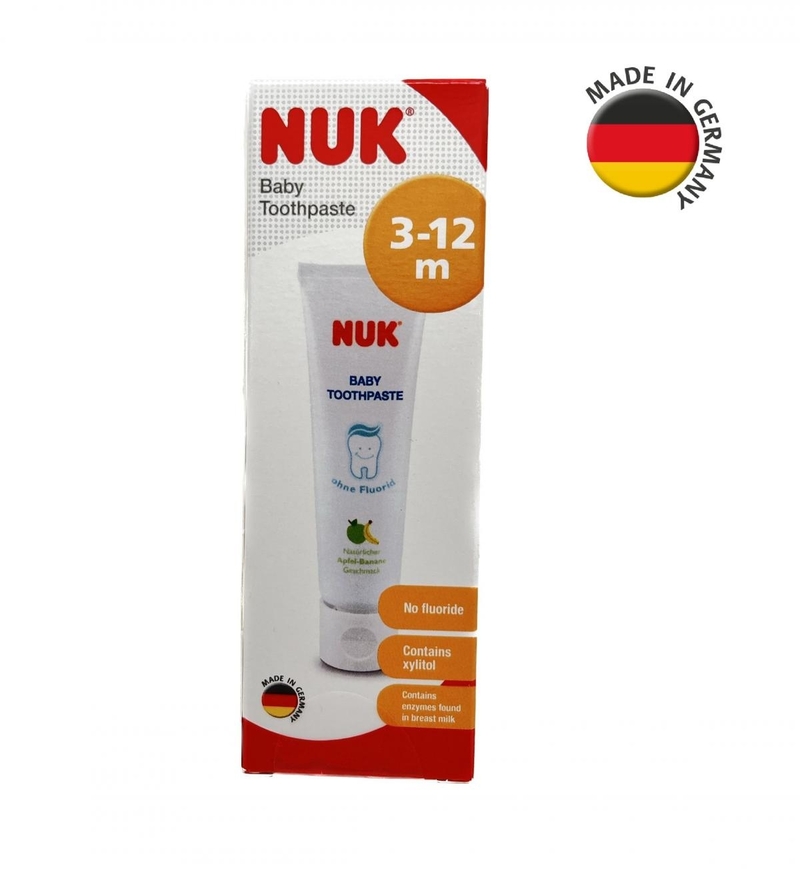德國 NUK 蘋果香蕉可吞食兒童牙膏 (3~12月) 最新包裝