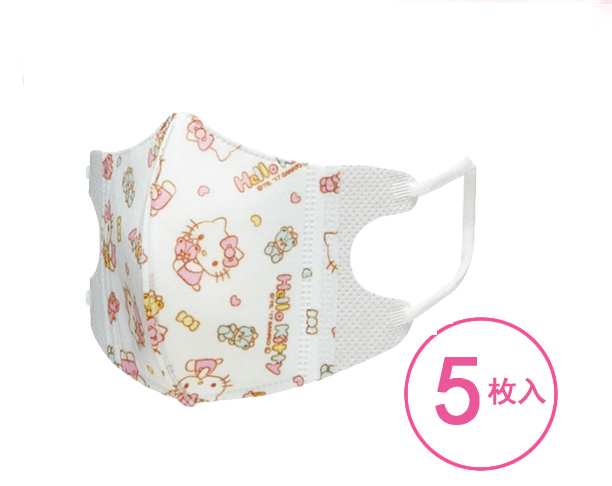 日本 SKATER HELLO KITTY 立體口罩 5個裝 3歲以下 10CM x 9CM