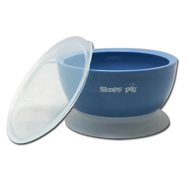 SLEEPY PIG 防漏吸盤碗(藍色) 6月+