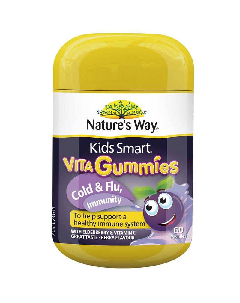 澳洲 Nature's Way Kids Smart 接骨木 預防傷風感冒多重維他命 60粒裝