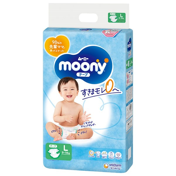 日本 Moony L碼尿片 54片裝