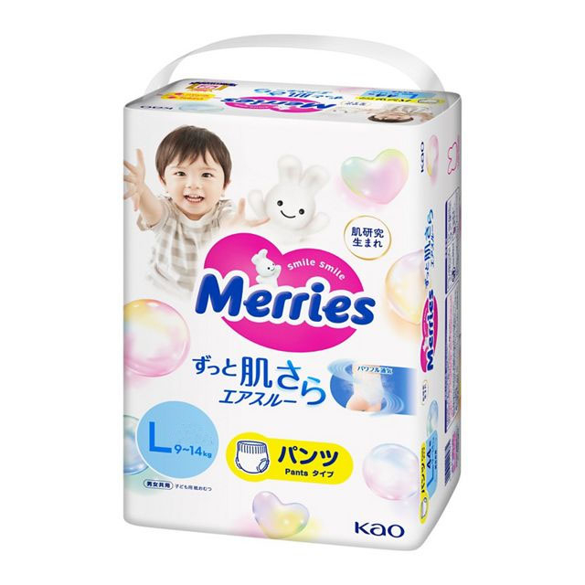 日本 Merries L碼 56片裝 學行褲  (2025新舊裝隨機發貨 *新裝片數較小*)
