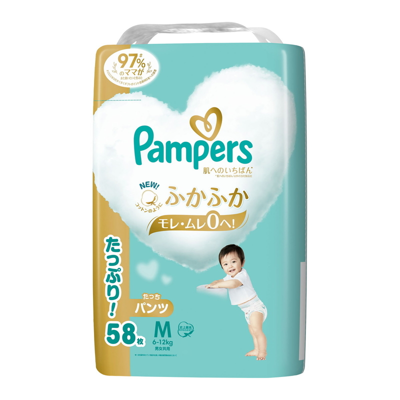日本 Pampers Ichiban M碼褲仔 58片裝   (日本製)