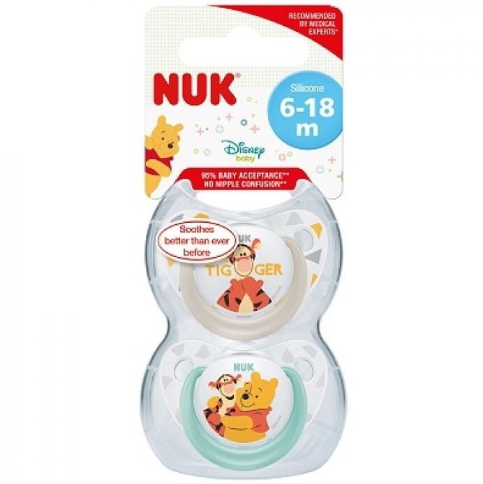 德國NUK 維尼 矽膠安撫奶嘴 6-18個月 2個裝 VIP會員9折