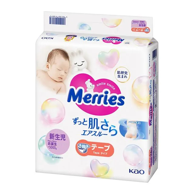 日本 Merries NB碼 82片裝 紙尿片 (2025新舊裝隨機發貨 *新裝片數較小*)