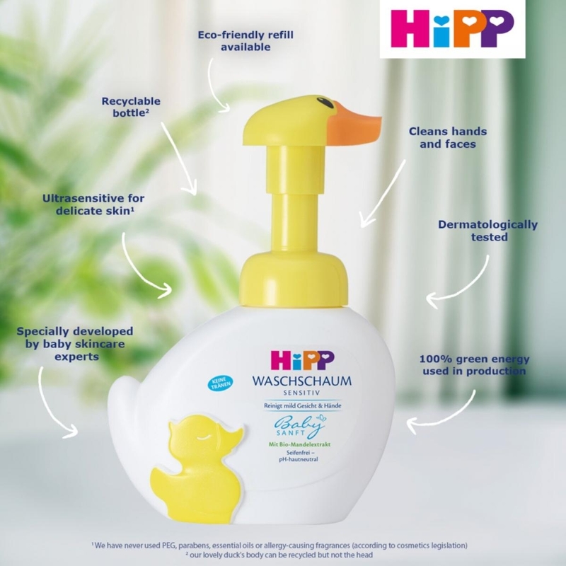 瑞士 喜寶 HiPP 有機嬰兒洗手潔膚泡泡 250ml