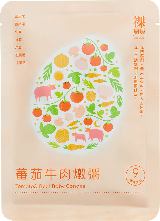 台灣 裸廚房 蕃茄牛肉常溫大寶粥 160g 9個月起