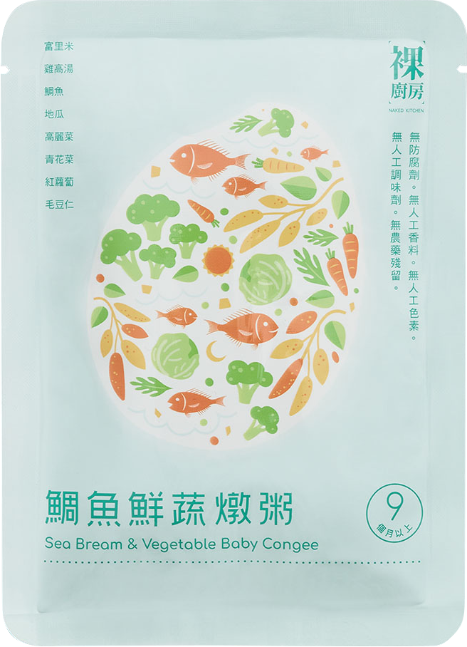 台灣 裸廚房 鯛魚鮮蔬常溫大寶粥 160g 9個月起