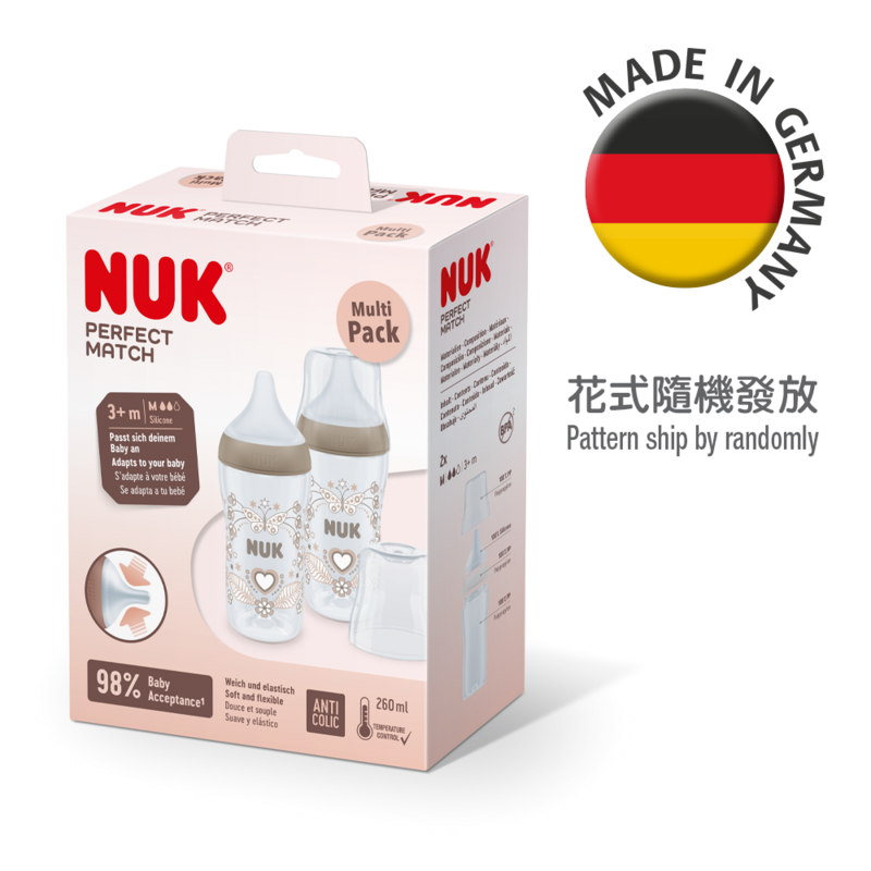 德國 NUK Perfect Match超柔母感奶瓶禮盒套裝 (2個裝) (預訂品) VIP會員9折