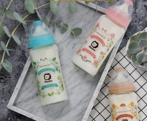 蘿蔓晶鑽寬口玻璃大奶瓶270ml   藍/粉/杏
