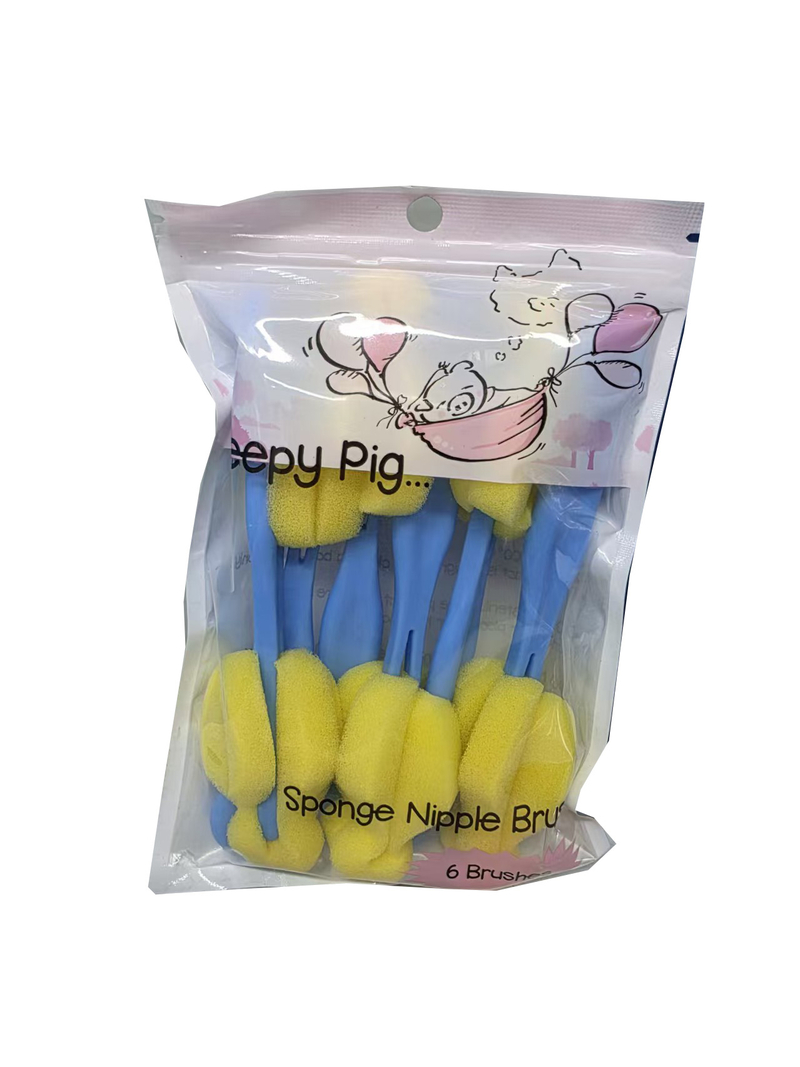 SLEEPY PIG 長柄海棉奶咀刷 6個裝
