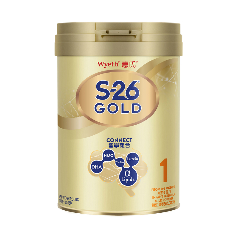 Wyeth惠氏S-26金裝 1號初生嬰兒配方奶粉 850克