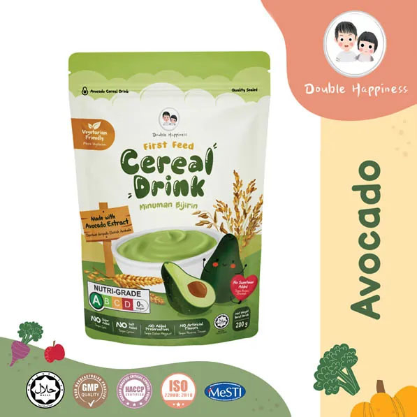 新加坡 Double Happiness 囍麥寶寶米糊 - 牛油果 200g 6個月起 #會員9折