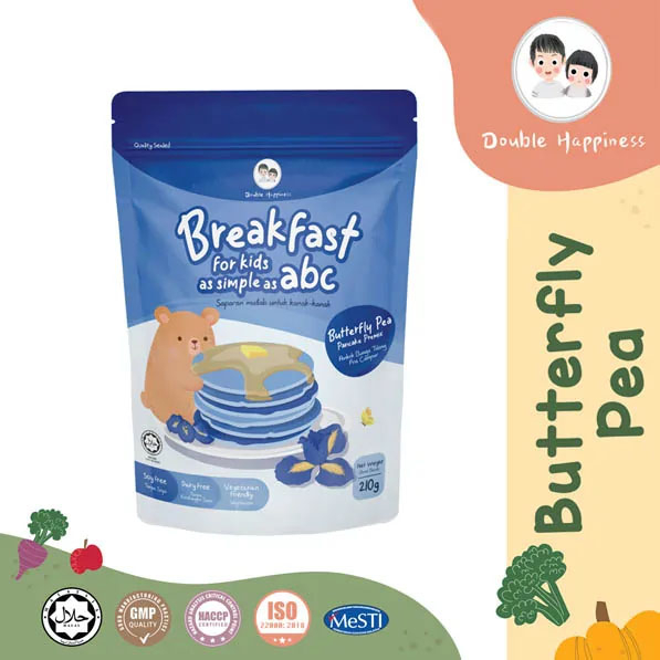 新加坡 Double Happiness 囍麥蝶豆花鬆餅預拌粉 210g 8個月起 #會員9折