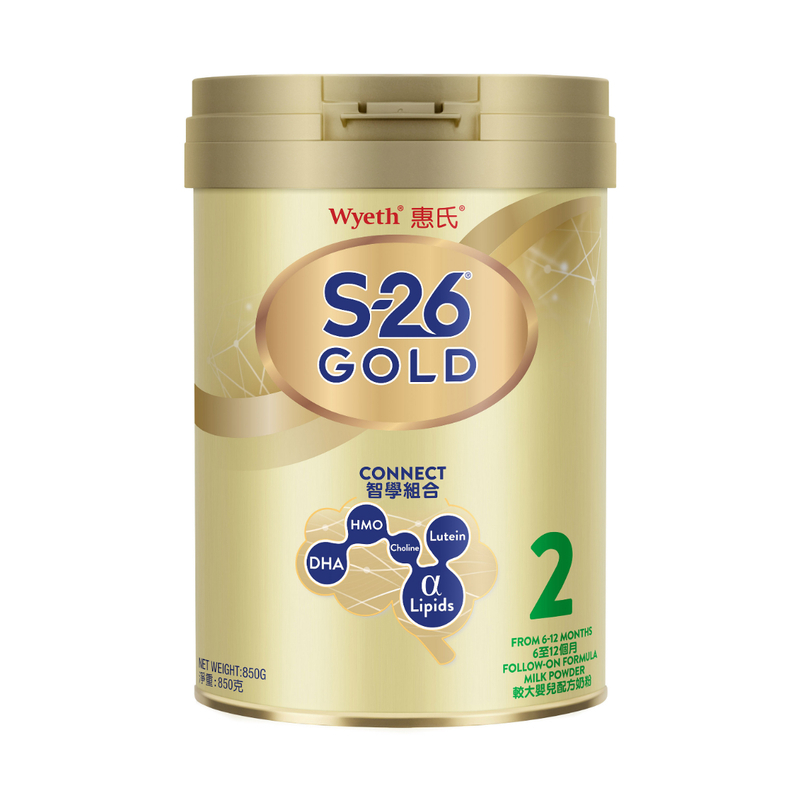 Wyeth惠氏S-26金裝 2號幼兒成長配方奶粉 850克