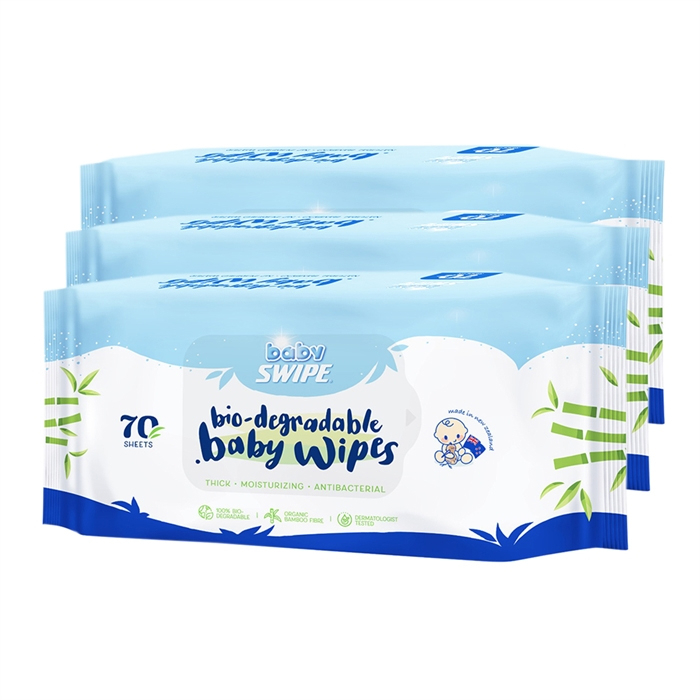 BB 威寶 BABY SWIPE 有機竹纖維濕巾 70片 X3 包VIP會員9折