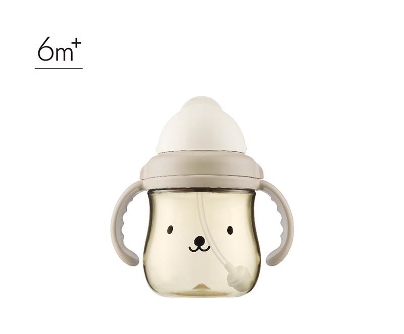 台灣 SIMBA 小獅王好樂飲PPSU防漏滑蓋學習水杯 250ml  可可杏 #會員9折