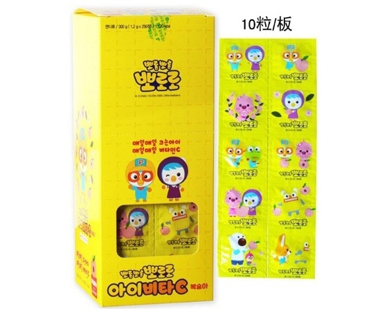 韓國 PORORO 水蜜桃維他命C糖 10粒 3歲起 #VIP會員