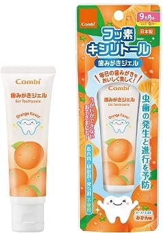 日本Combi Teteo可吞食嬰幼兒啫喱牙膏(橙味) #VIP會員9折