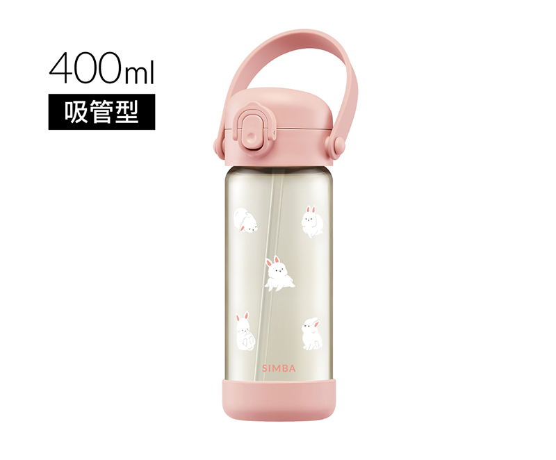 台灣 SIMBA 小獅王鉑金PPSU兒童吸管順順杯400ml-兔兔 #VIP會員九折