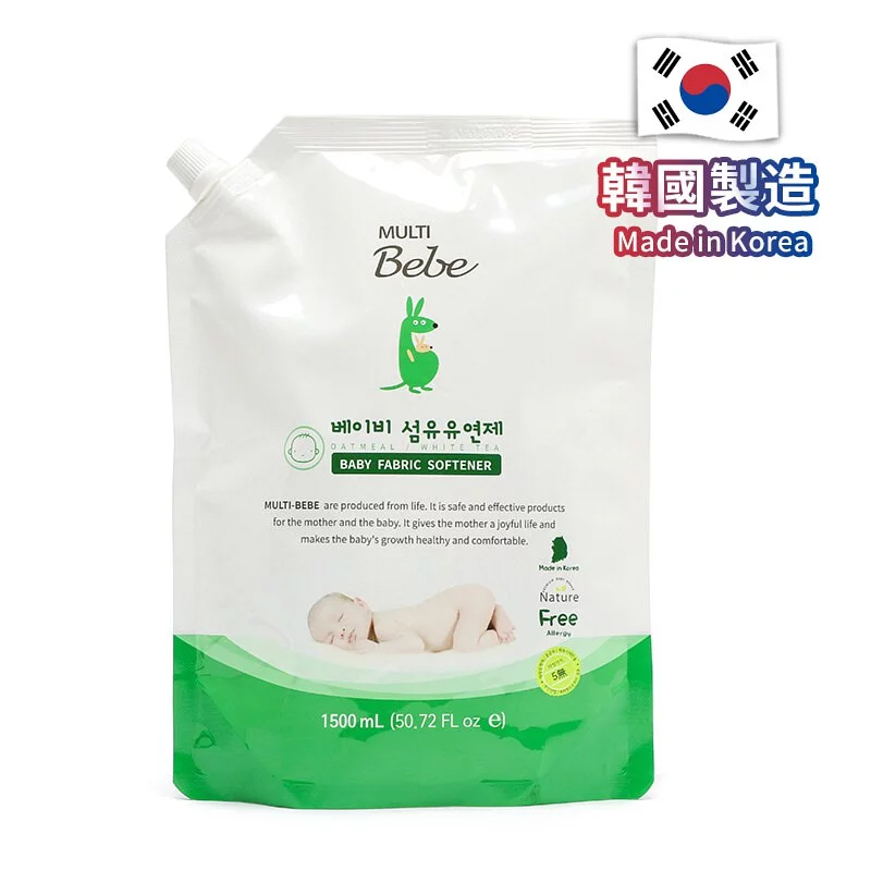 韓國 Multibebe 嬰幼兒柔順劑 補充裝 1500ml #會員9折  (最佳使用日期: 02/07/2026)