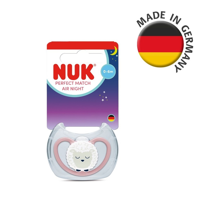 德國 NUK 超透氣夜光 矽膠安撫 奶咀嘴連消毒盒 18-36月 