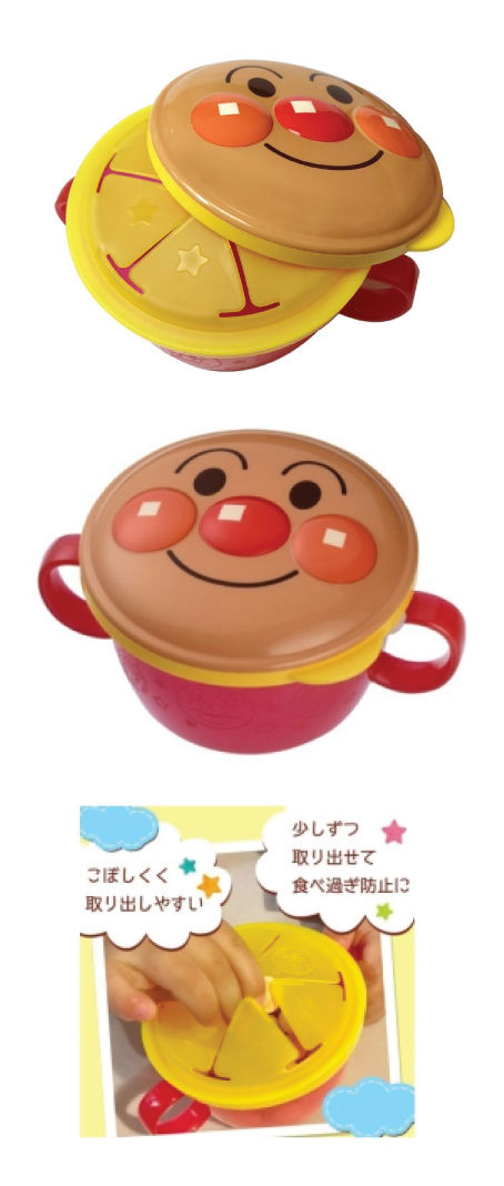 日本 Pinocchio 麵包超人 LEC 波波餅小食盒 240ml / 13X7cm #VIP會員9折