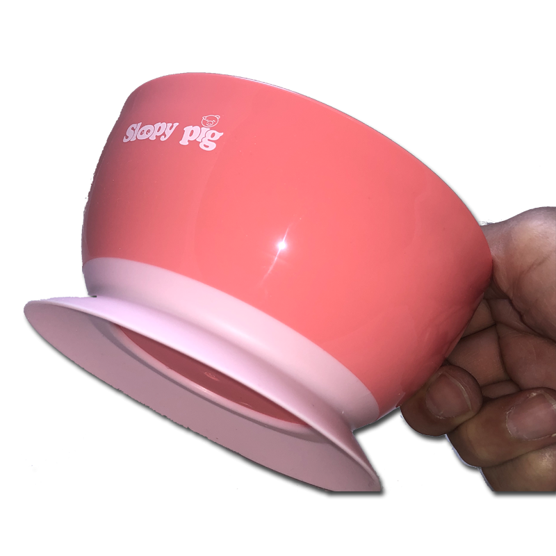 SLEEPY PIG 防漏吸盤碗 (粉紅色) 6月+