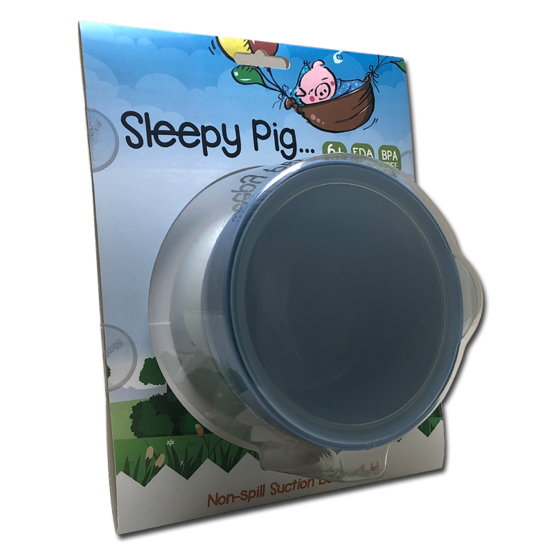 SLEEPY PIG 防漏吸盤碗(藍色) 6月+